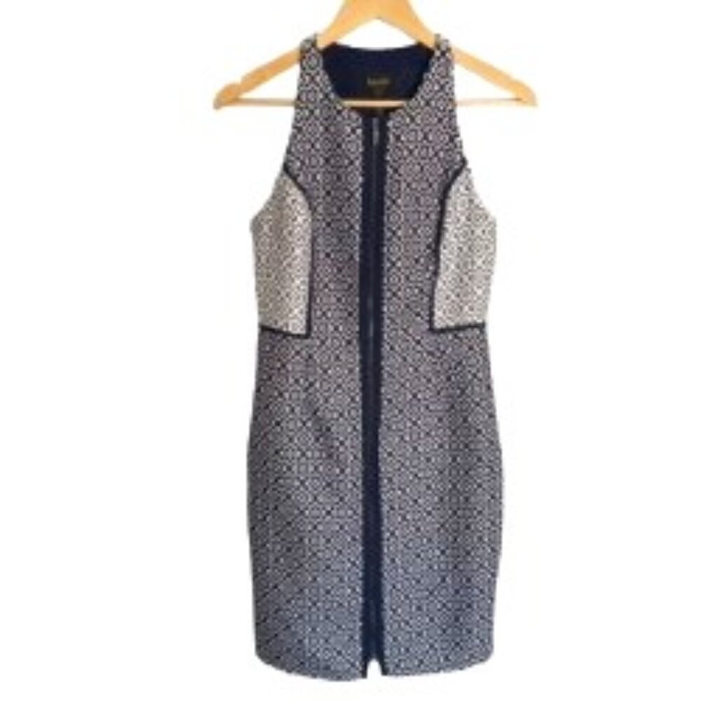 Laundry by Shelli Segal Navy & White Sleeveless Dress 4